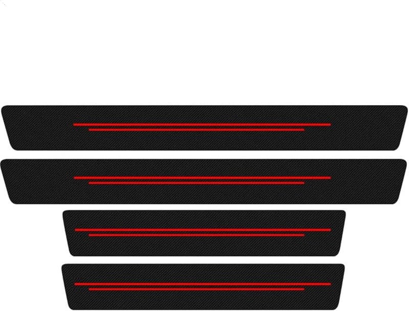 Car Door Sill Protector For Benz GLC AMG Sport 2017 2022 Red Threshold Guard Scuff Cover Strip 4PCS - Image 2
